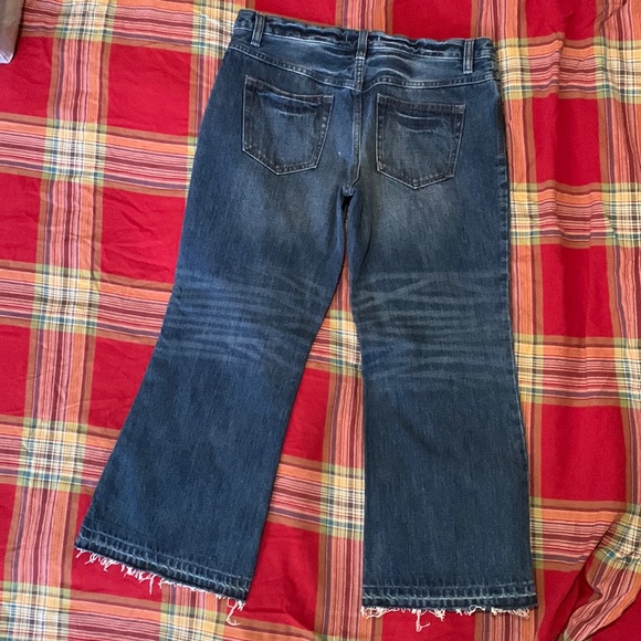 Free People Cropped Raw Hem Flared Jeans 29 - Picture 3 of 8
